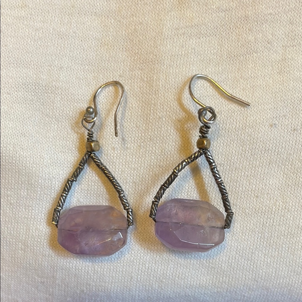 Elegant Purple Stone Earrings